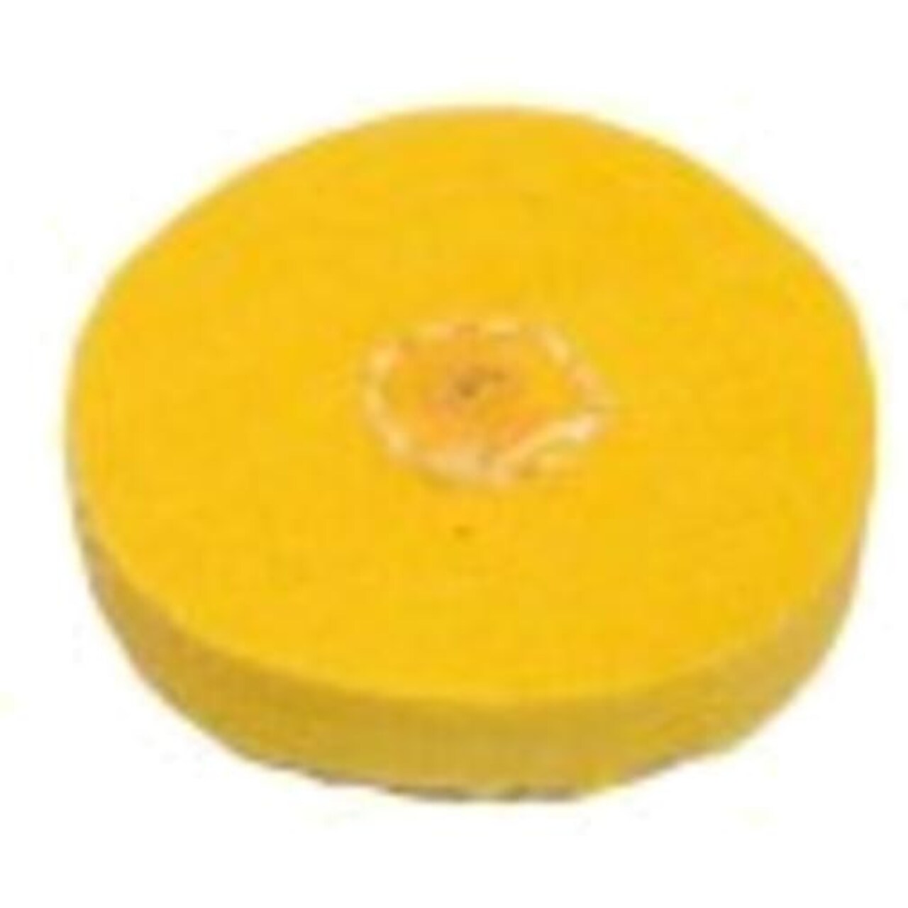 MUSLIN BUFF CHEMKOTE WITH SHELLAC CENTERS YELLOW 1" DIAMETER X 16 PLY 1 ROW OF STITCHING